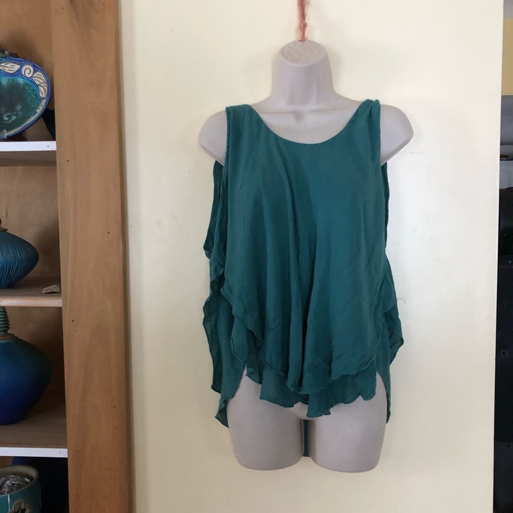 Free People Intimately Flowy Turquoise Tank Top L